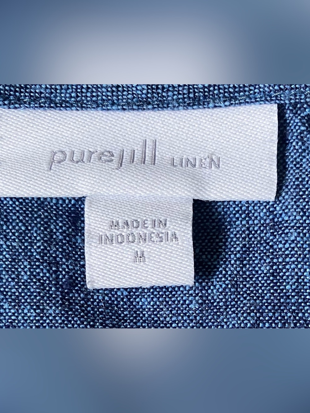 J.jill Blue Pure Jill 100% Linen Sleeveless Summer Dress Pockets Midi - Picture 3 of 12